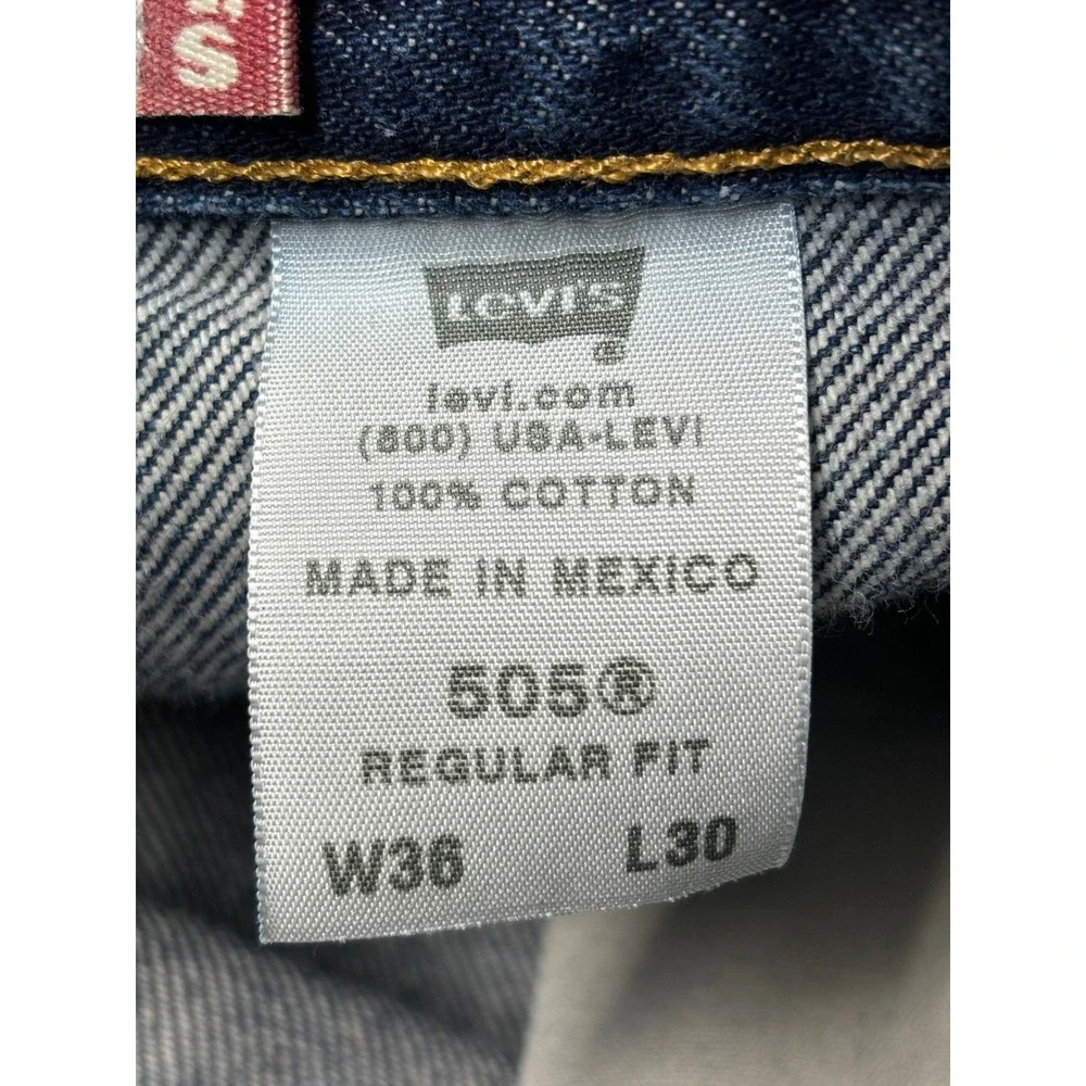 Levi's 505 Regular Fit‎ Jeans W36 L30 Men's Denim Blue Five Pocket Casual